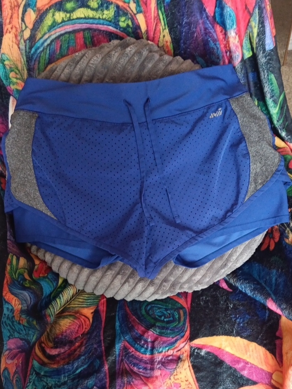 Avia Royal Blue Athletic Shorts with Gray Panels